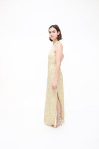 Lemon Vintage Beaded Gown