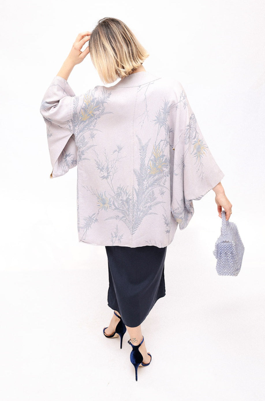 Vintage Mauve Shimmer Kimono