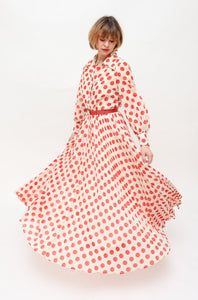 Vintage Polka Dot Maxi Dress