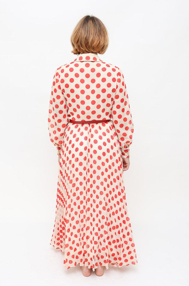 Vintage Polka Dot Maxi Dress