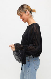 Scanlan Theodore Black Embroidered Top