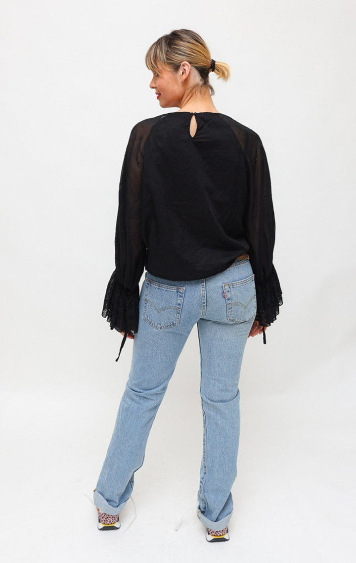 Scanlan Theodore Black Embroidered Top