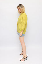Load image into Gallery viewer, Vintage Chartreuse Silk Shirt
