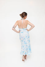 Load image into Gallery viewer, Rixo Mauve &amp; Blue Halter Neck Dress

