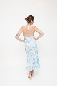 Rixo Mauve & Blue Halter Neck Dress | Sammy & Sid Sammy and Sid Rixo Mauve & Blue Halter Neck Dress | Sammy & Sid Sammy and Sid