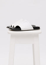 Load image into Gallery viewer, Bassike White Leather Slides
