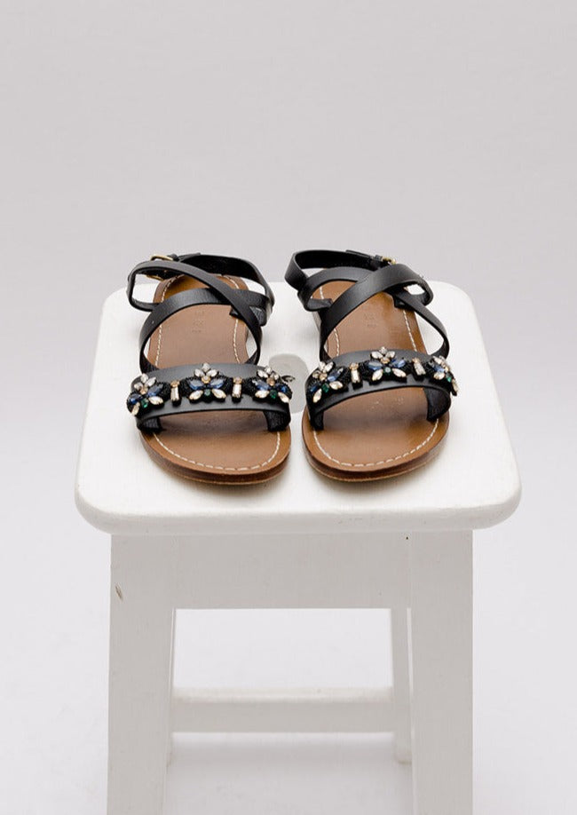 Marni Embellished Black Sandals