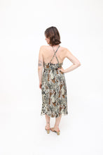Load image into Gallery viewer, Vintage Halter Neck Silk Leopard Print Dress
