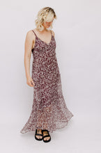 Load image into Gallery viewer, Lee Mathews Claret + White Silk Maxi Dress
