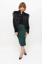 Load image into Gallery viewer, Scanlan Theodore Crepe Knit Green skirt
