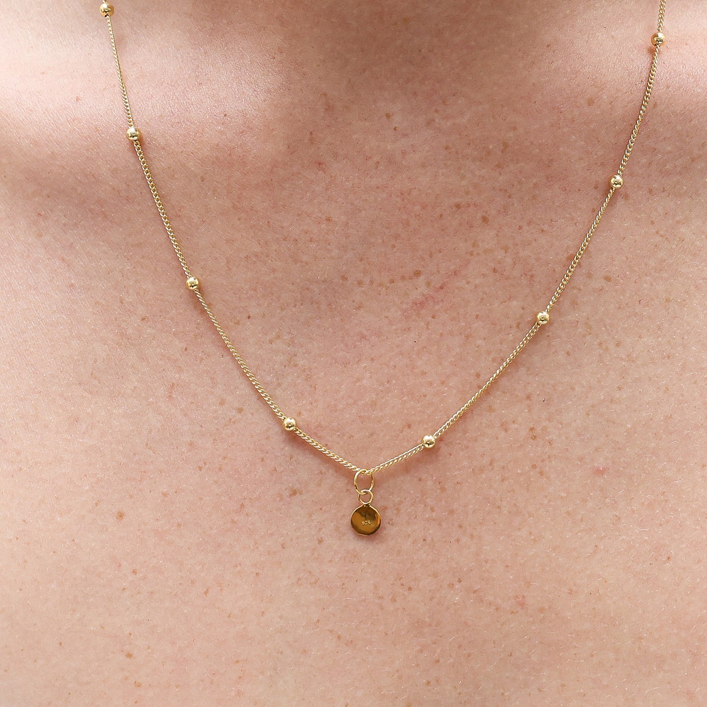 Pendant & Gold Ball Chain Necklace