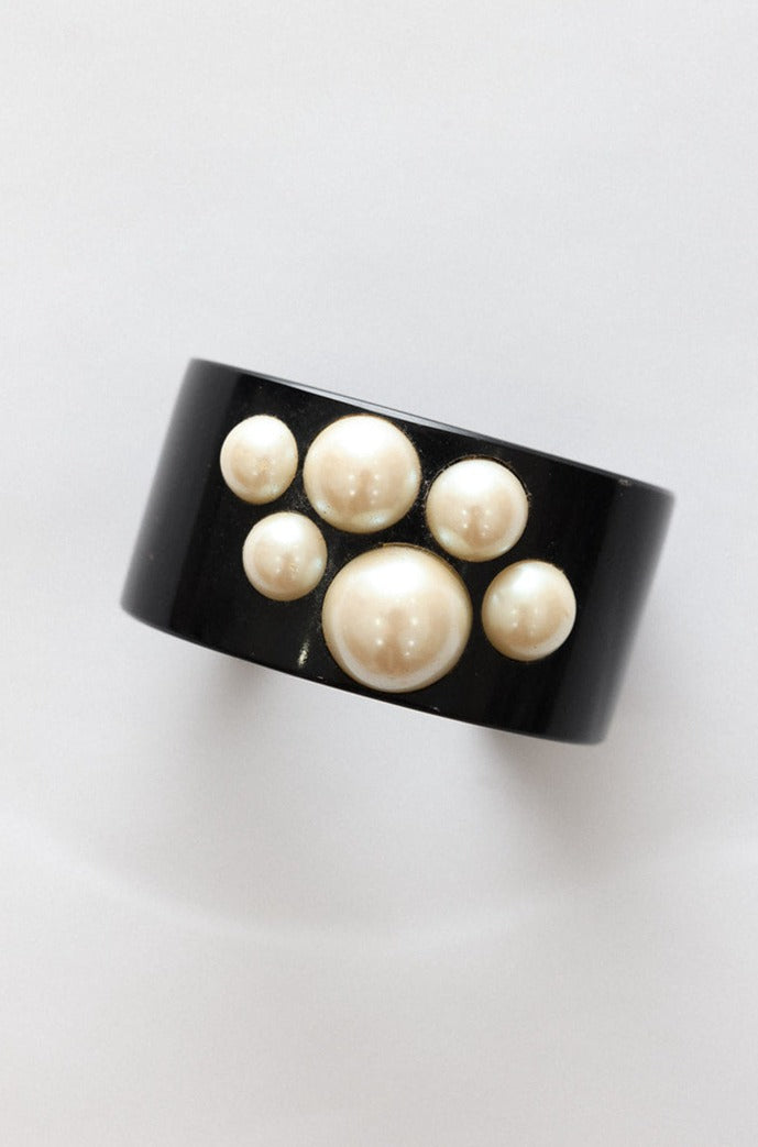 Mimco Black Cuff with Pearls