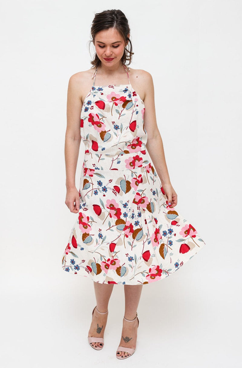 Marni Linen Floral Halter Neck Dress | Sammy & Sid Sammy and Sid Marni Linen Floral Halter Neck Dress | Sammy & Sid Sammy and Sid