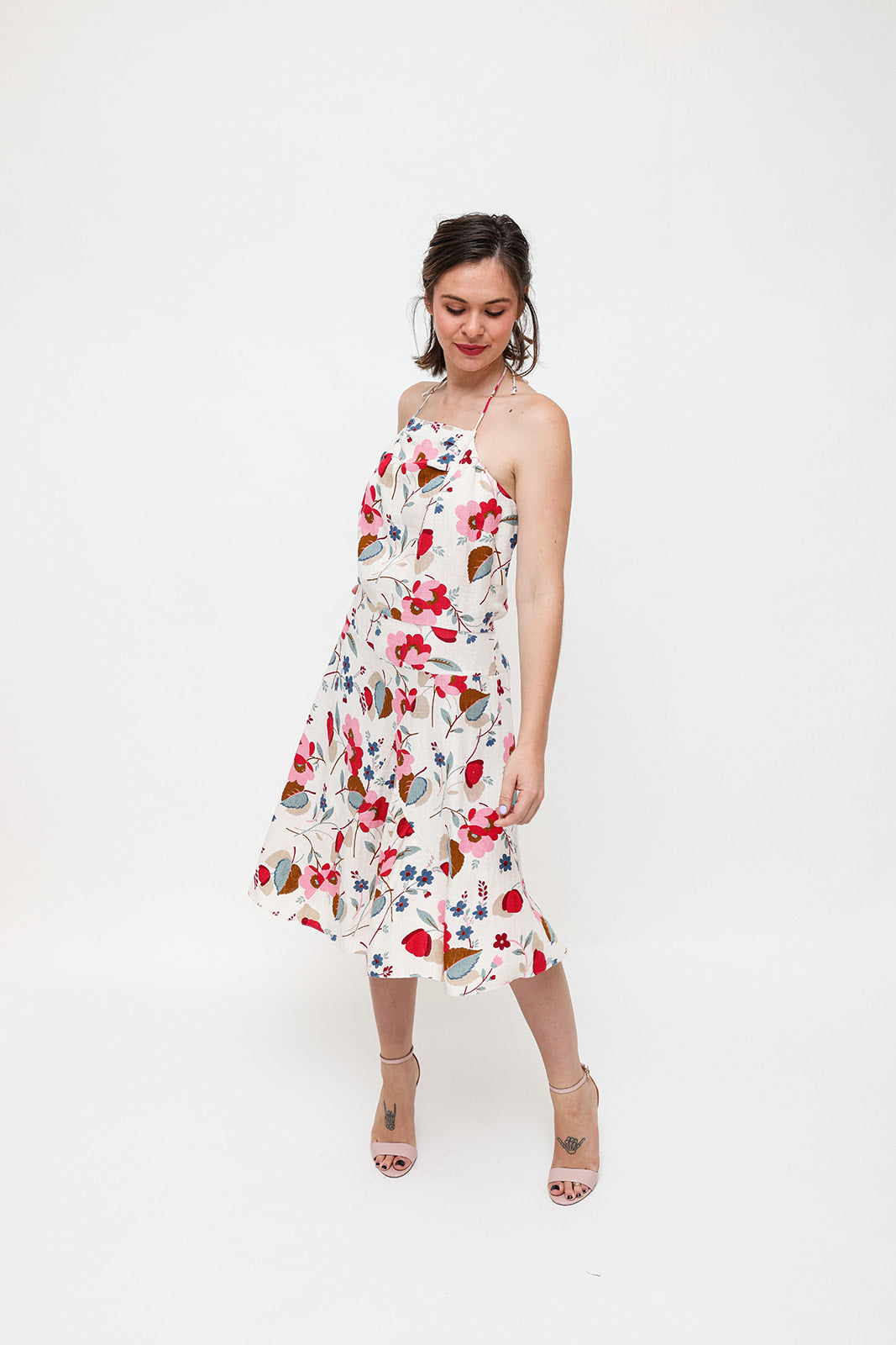 Marni Linen Floral Halter Neck Dress | Sammy & Sid Sammy and Sid Marni Linen Floral Halter Neck Dress | Sammy & Sid Sammy and Sid