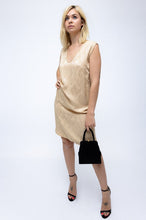 Load image into Gallery viewer, Vintage Silk Gold Shift Dress
