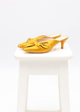 Load image into Gallery viewer, Loeffler Randall Satin Kitten Heel Slides
